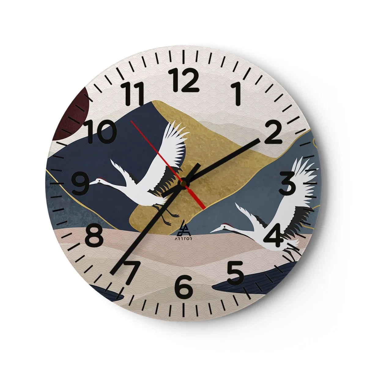 Wanduhr - Glasuhr - Es ist wieder ein Tag VERFLOGEN - 40x40 cm