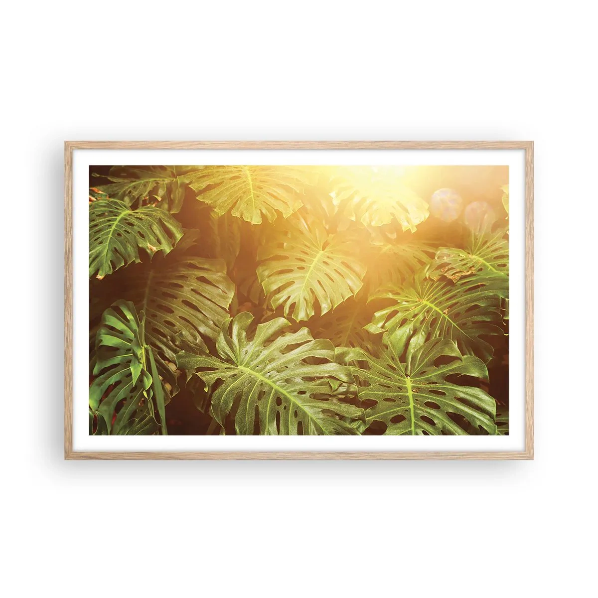 Poster in einem Rahmen aus heller Eiche - Ins Grüne tretren... - 91x61 cm