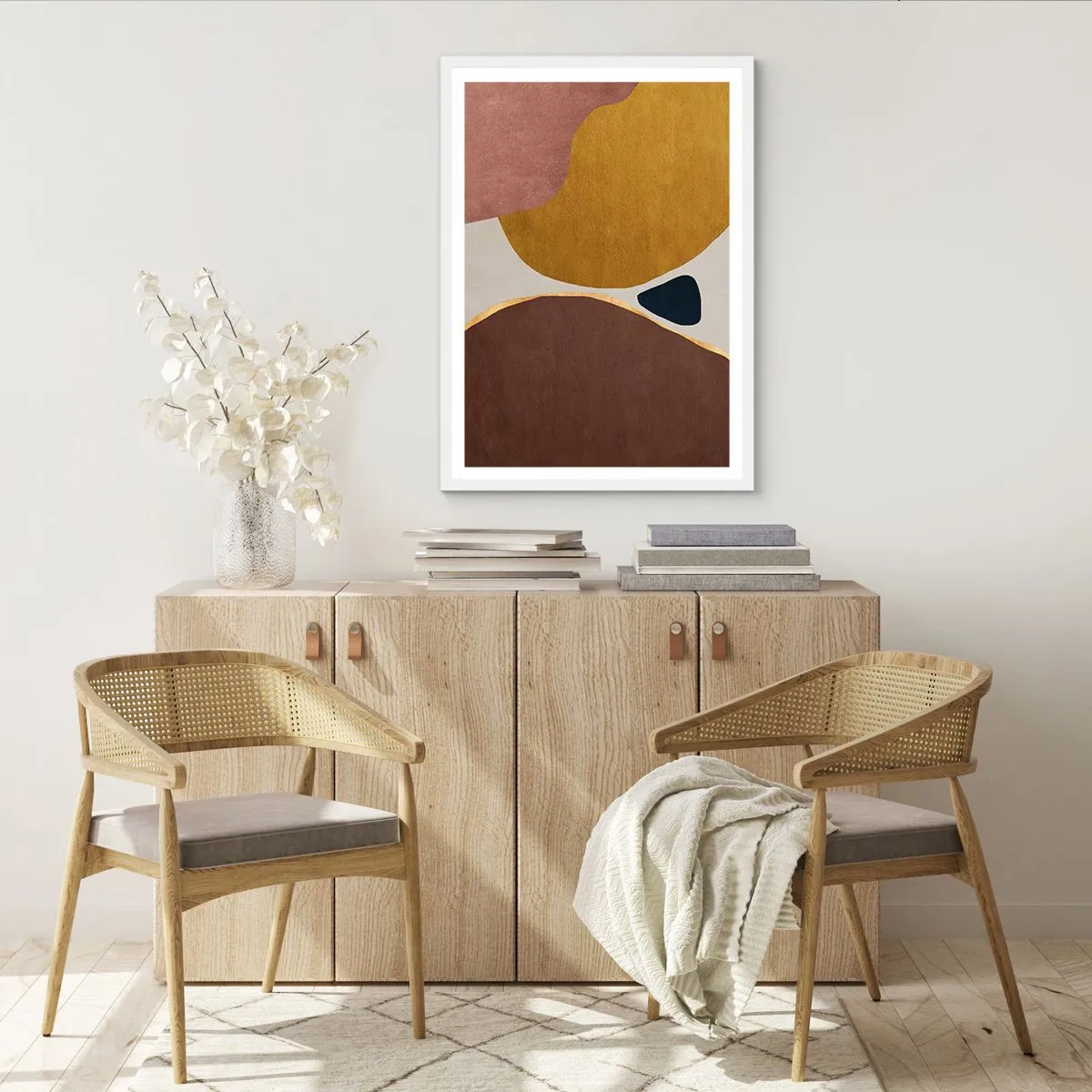 Poster in einem weißen Rahmen - Abstraktion – ein Ort im Raum - 61x91 cm