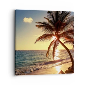 Bild auf Leinwand - Leinwandbild - Sommer unter Palmen - 40x40 cm