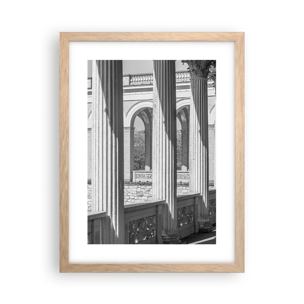 Poster in einem Rahmen aus heller Eiche - Sonnige Arkade - 30x40 cm