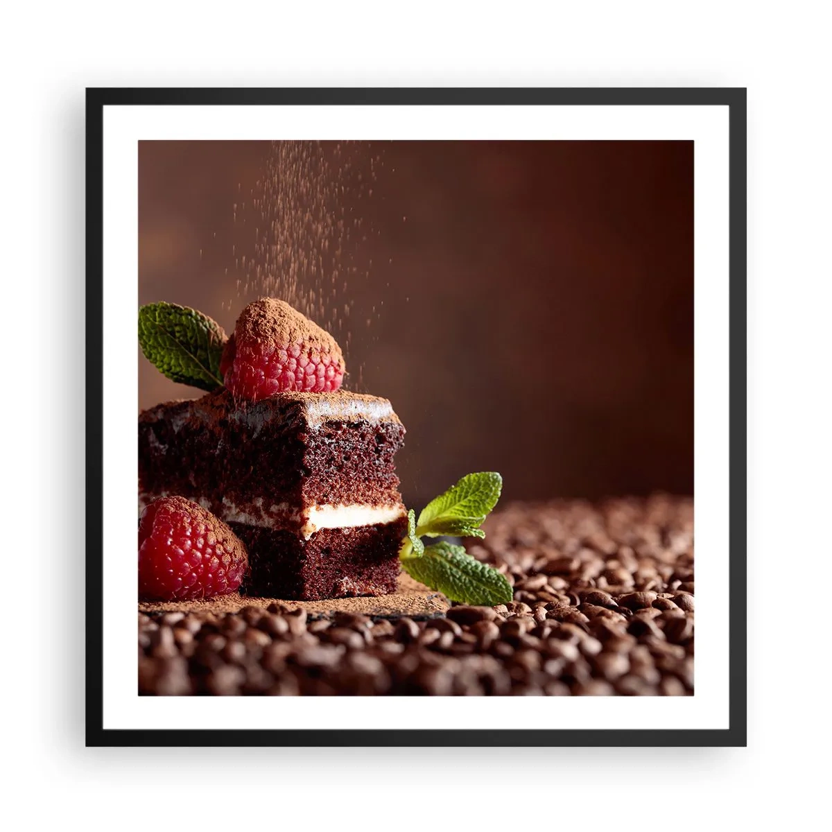 Poster in einem schwarzem Rahmen - Das Leben ist süß - 60x60 cm