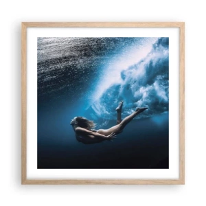 Poster in einem Rahmen aus heller Eiche - Moderne Meerjungfrau - 50x50 cm