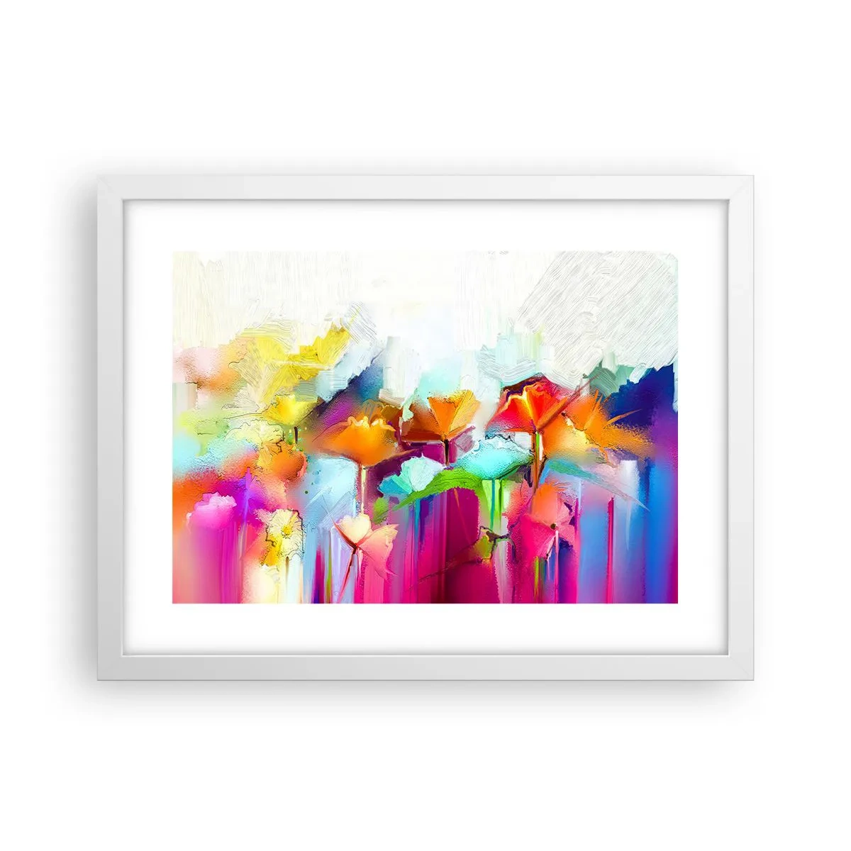 Poster in einem weißen Rahmen - Der Regenbogen ist aufgeblüht - 40x30 cm