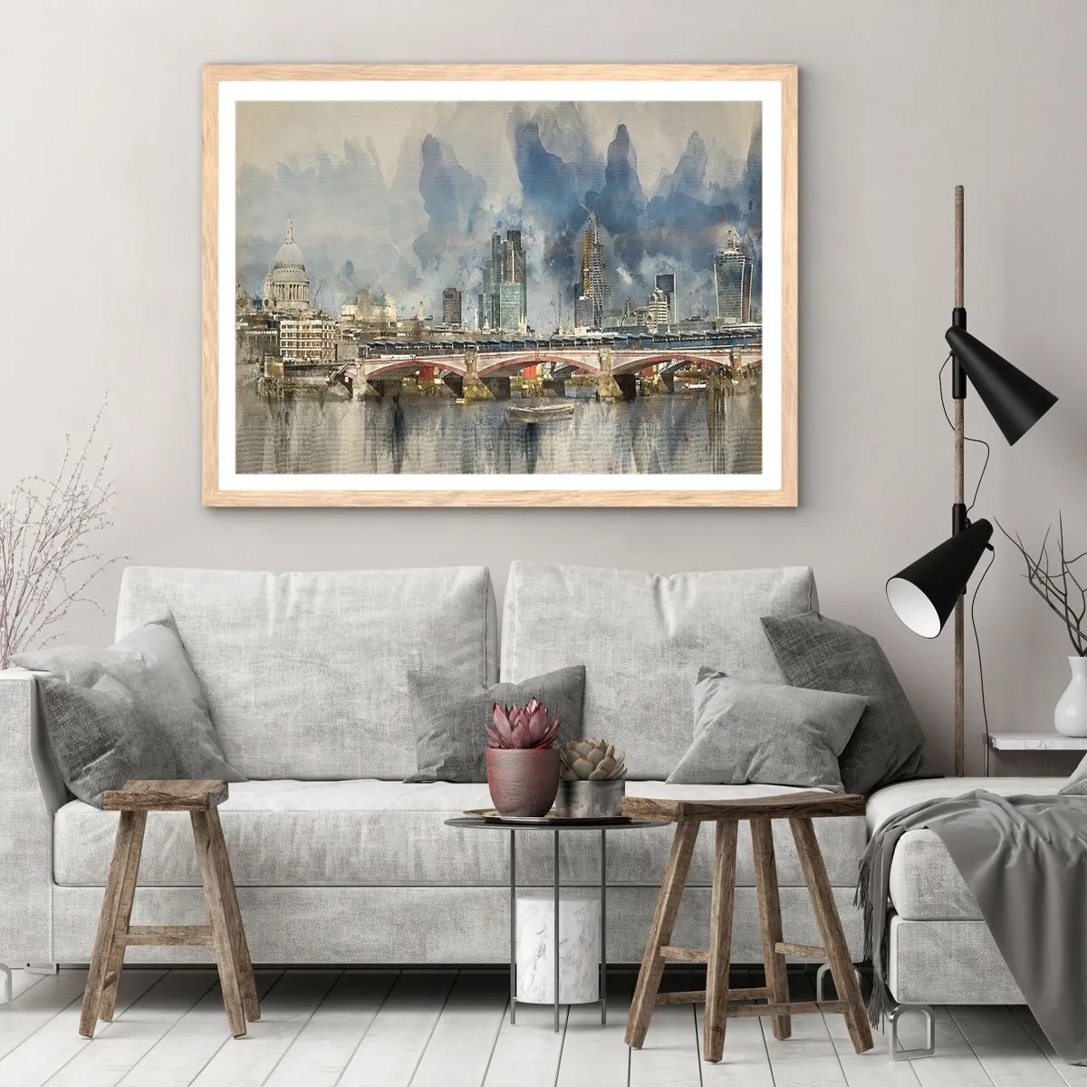 Poster in einem Rahmen aus heller Eiche - London in seiner ganzen Pracht - 70x50 cm