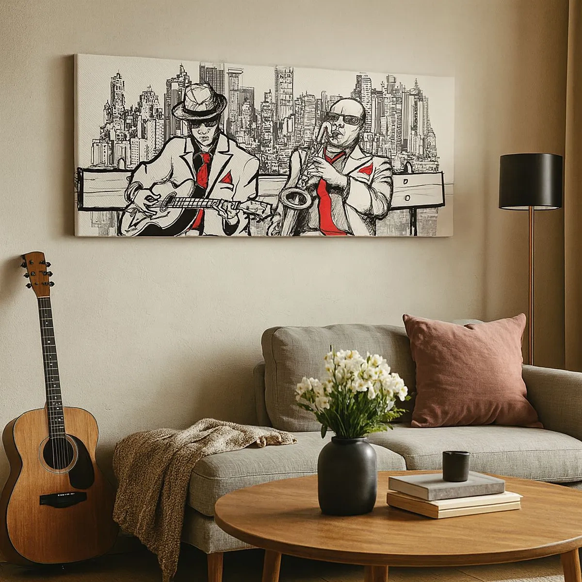 Bild auf Leinwand - Leinwandbild - New Yorker Improvisation - 100x40 cm