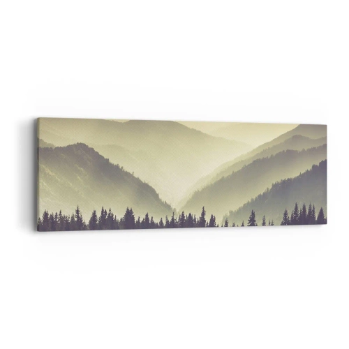 Bild auf Leinwand - Leinwandbild - Hinter den sieben Bergen ... - 90x30 cm