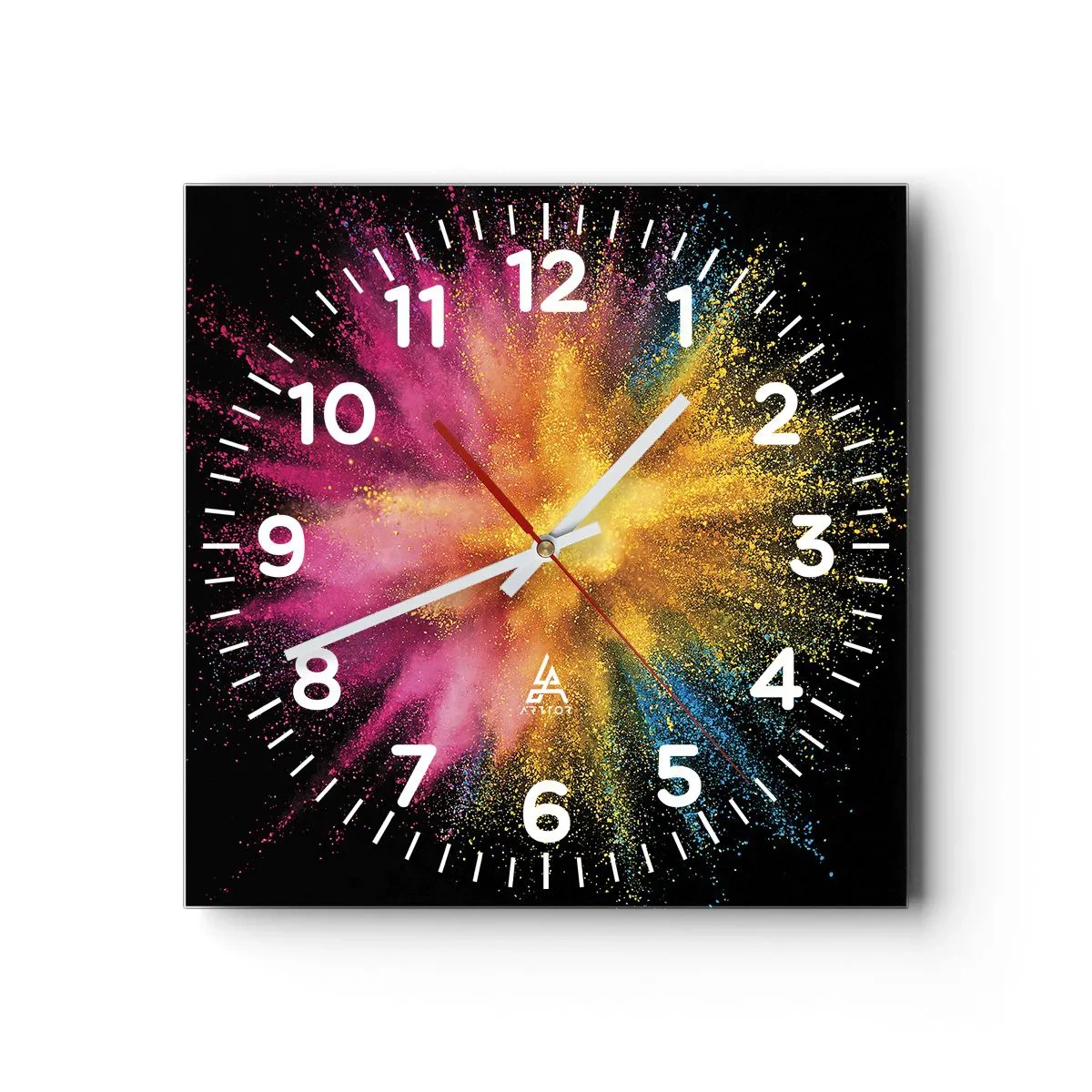 Wanduhr - Glasuhr - Die Geburt der Farben - 40x40 cm