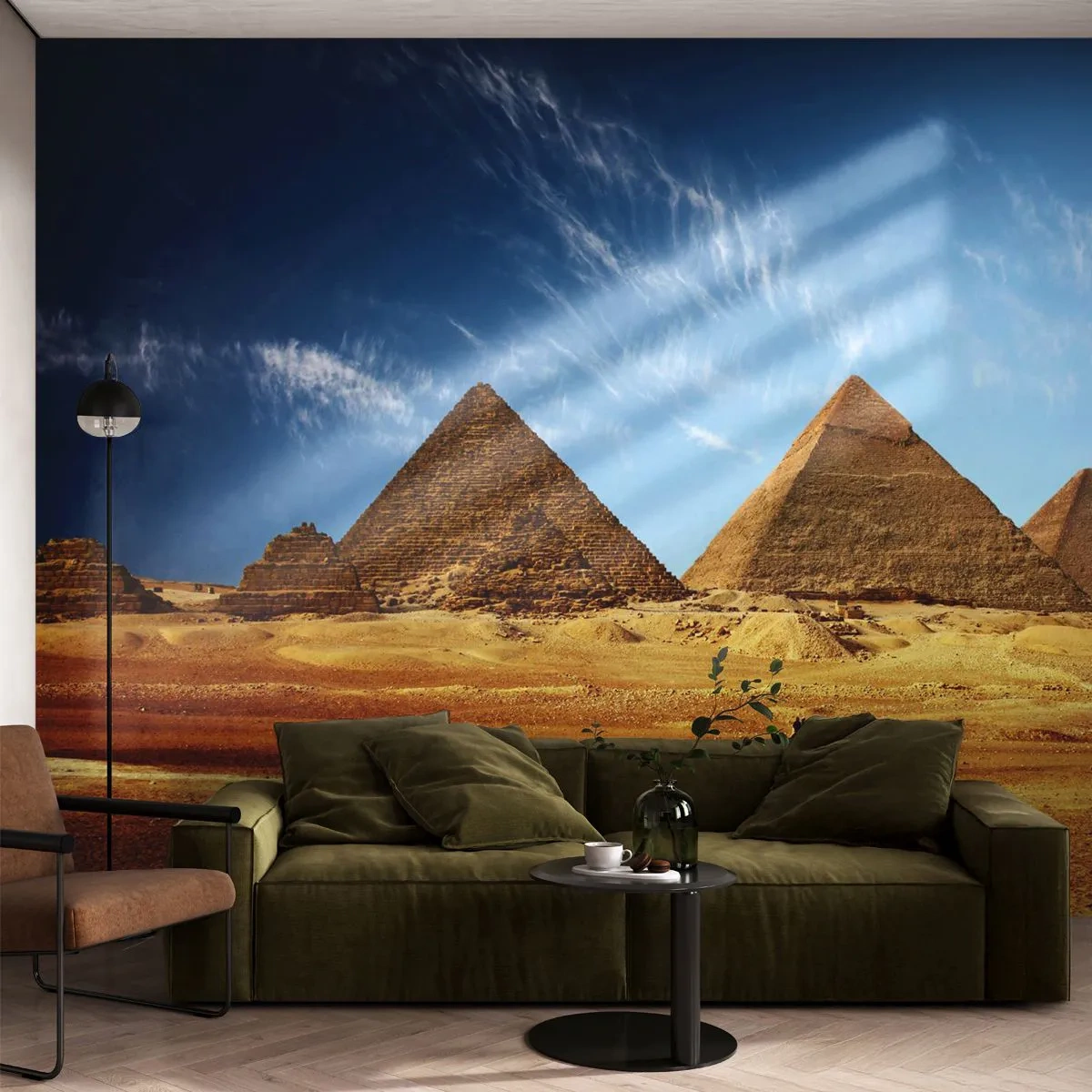Maßgeschneiderte Fototapete Premium Sand - 40 Jahrhunderte schauen dich an - Pyramiden, Die Architektur, Landschaft