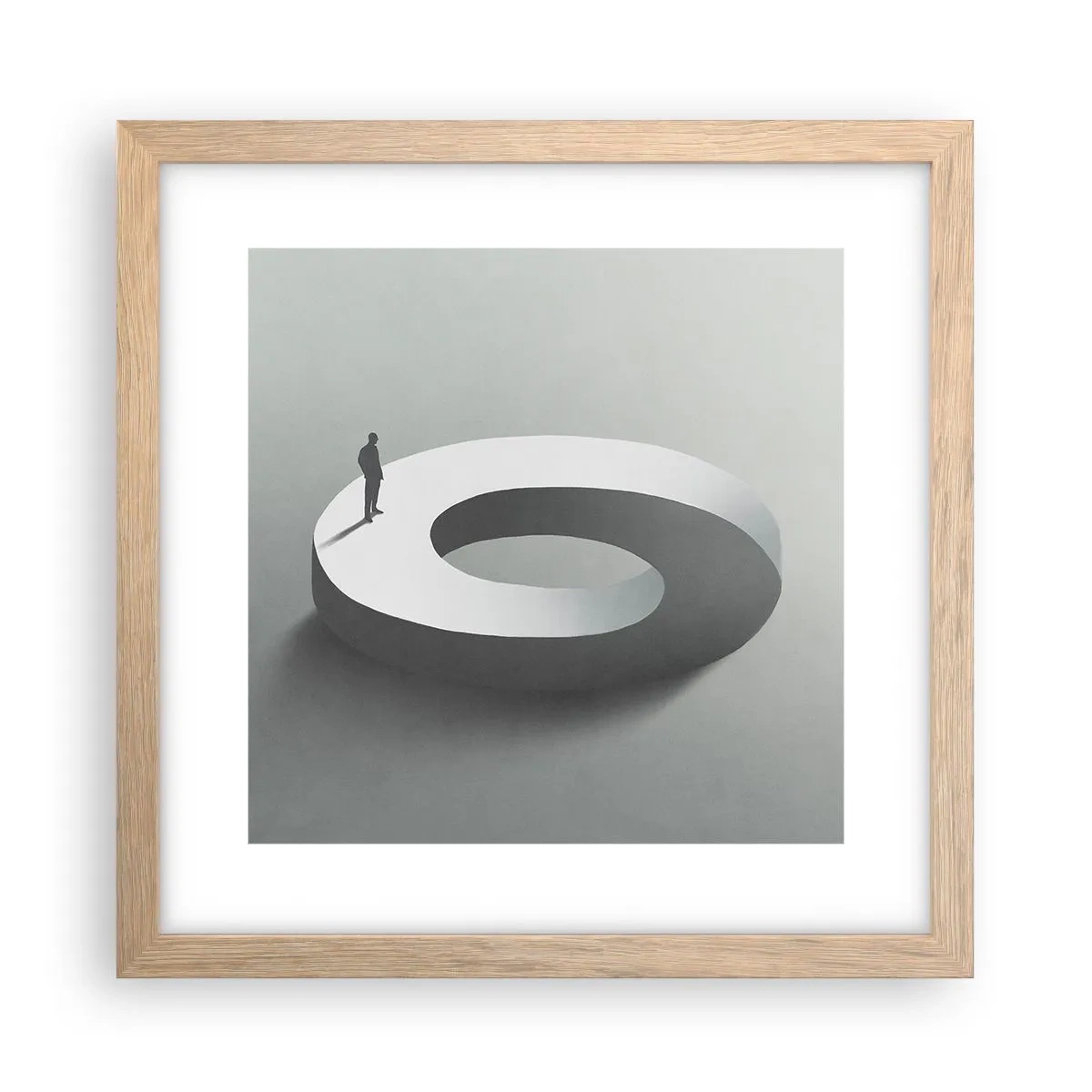 Poster in einem Rahmen aus heller Eiche - Und wie soll man davon klug werden - 30x30 cm