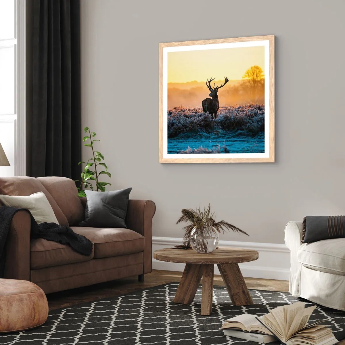 Poster in einem Rahmen aus heller Eiche - Gekrönt auf seinem Besitz - 60x60 cm