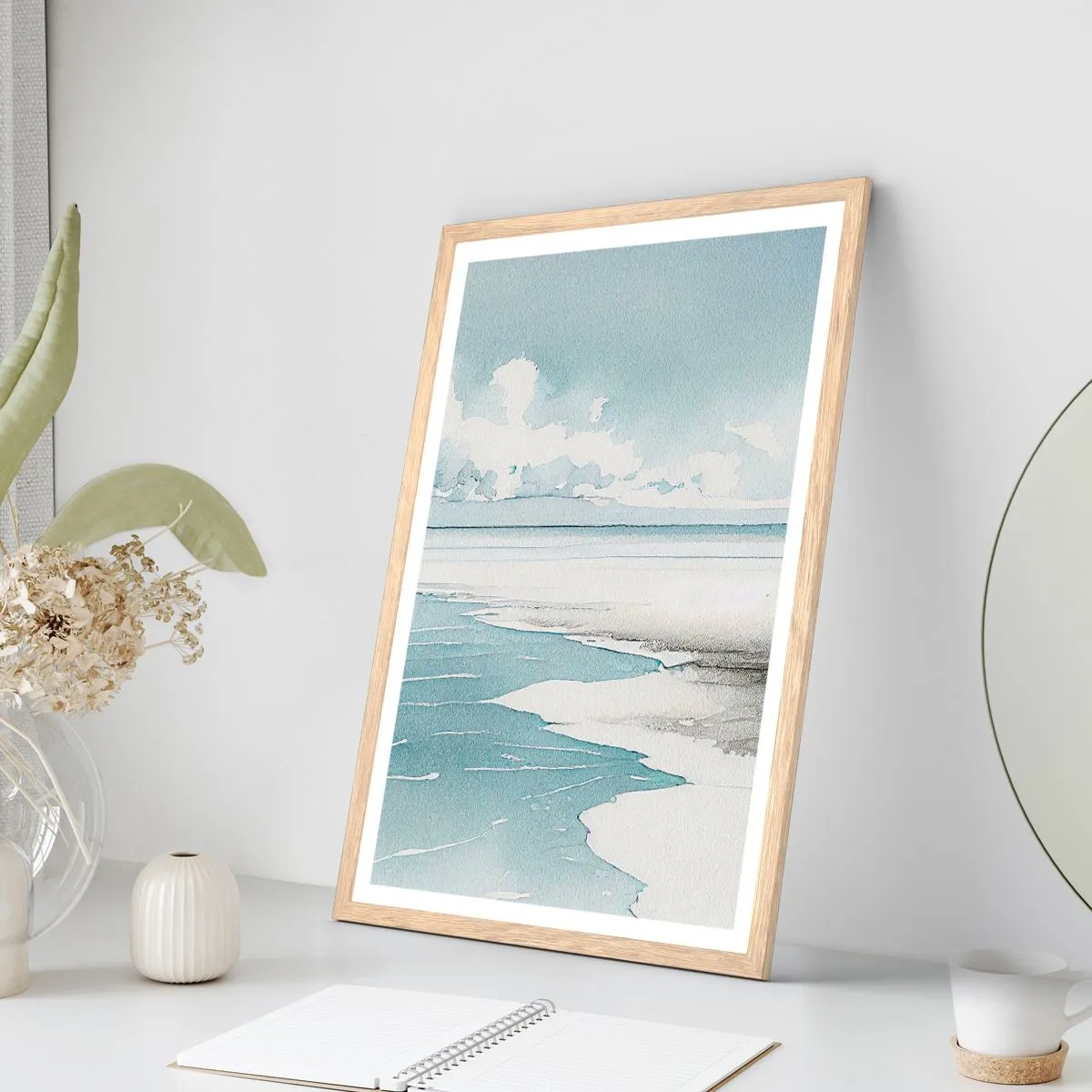 Poster in einem Rahmen aus heller Eiche - Sanfte Flut - 30x40 cm