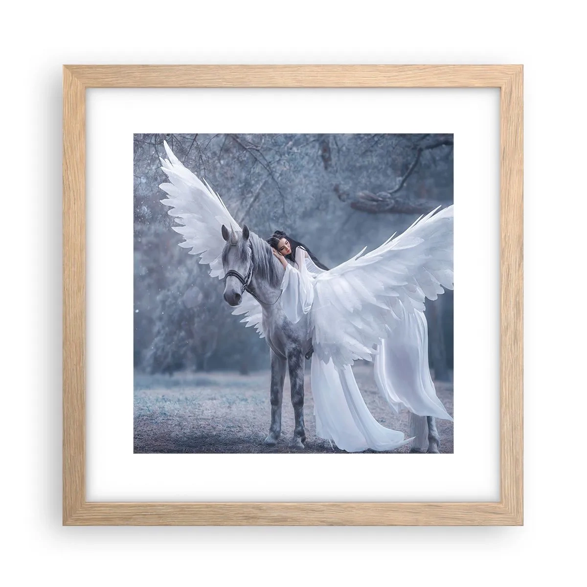 Poster in einem Rahmen aus heller Eiche - Ein inspirierter Moment - 30x30 cm