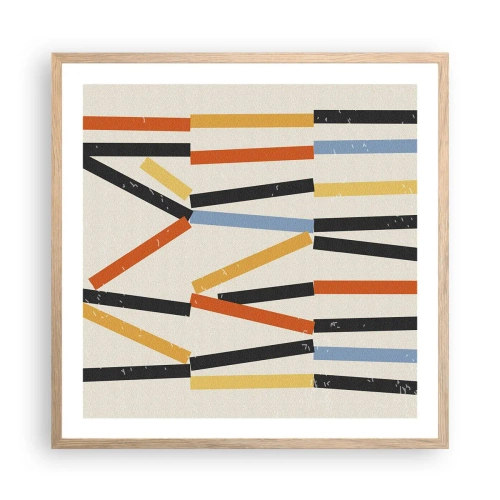 Poster in einem Rahmen aus heller Eiche - Komposition auf der Ebene - 60x60 cm