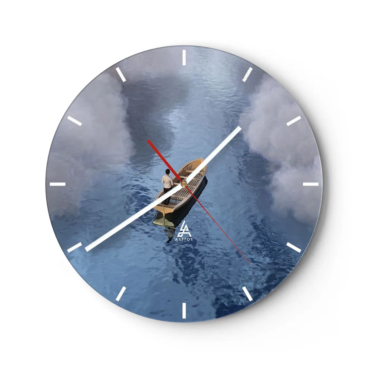 Wanduhr - Glasuhr - Leben – Reise – unbekannt - 40x40 cm