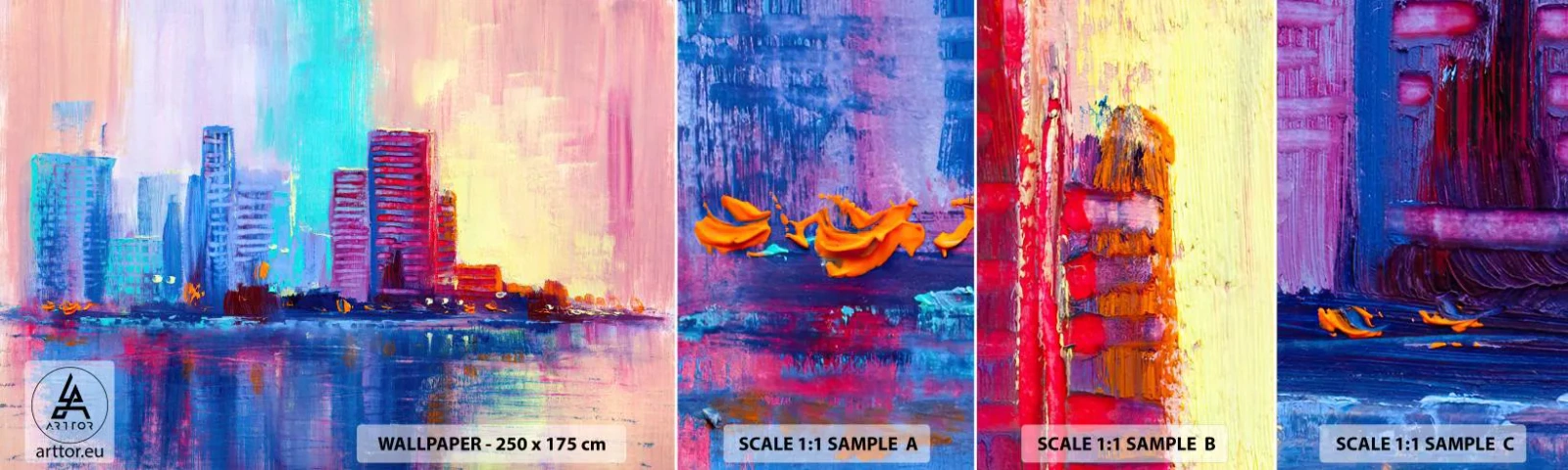 Fototapetenmuster Standard Eco - In Farben getaucht - Stadt, Die Architektur, Stück - 100x30 cm