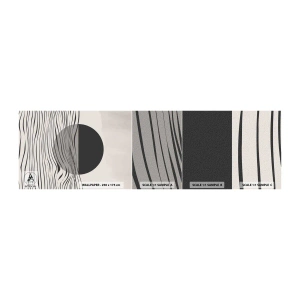 Fototapeten Muster Selbstklebend Deluxe Sticker - Halbe Komposition - Abstraktion, Stück, Schwarz und weiß - 100x30 cm