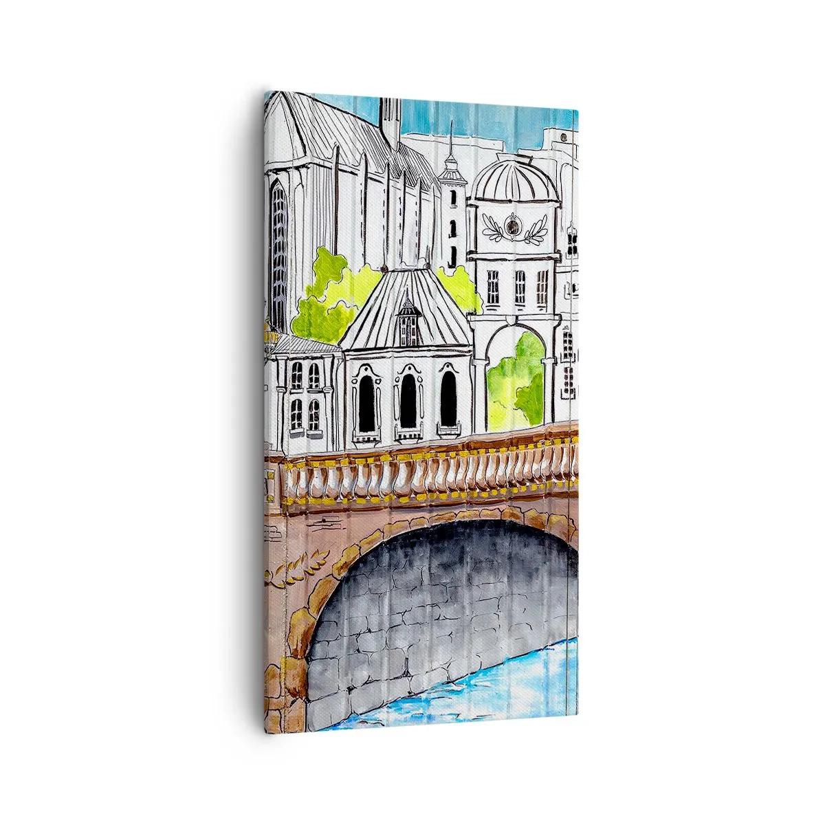 Bild auf Leinwand - Leinwandbild - Die Stadt ist gemalt - 55x100 cm