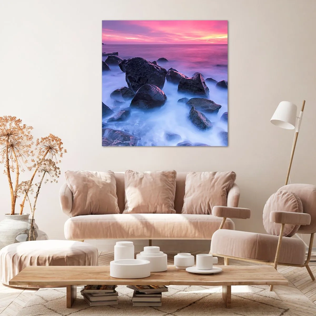 Bild auf Leinwand - Leinwandbild - Geburt bei Licht und Nebel - 40x40 cm