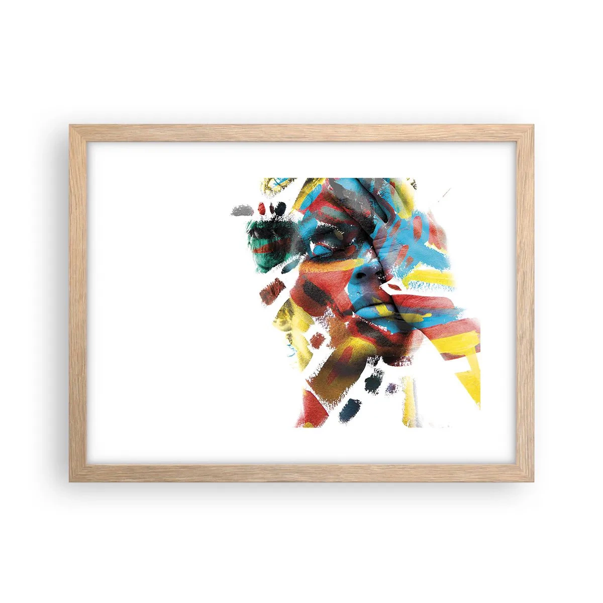 Poster in einem Rahmen aus heller Eiche - Eine bunte Persönlichkeit - 40x30 cm