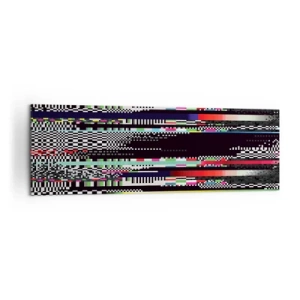 Bild auf Leinwand - Leinwandbild - Bunte Linien und Pixel im abstrakten Stil - 160x50cm - Das Kontrollbild der Realität - Moderne Wanddekoration für Wohnzimmer und Schlafzimmer ARTTOR