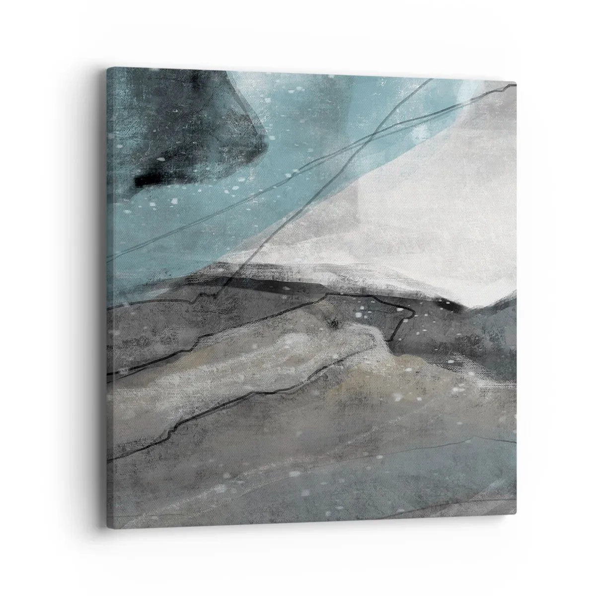 Bild auf Leinwand - Leinwandbild - Abstraktion: Felsen und Eis - 40x40 cm