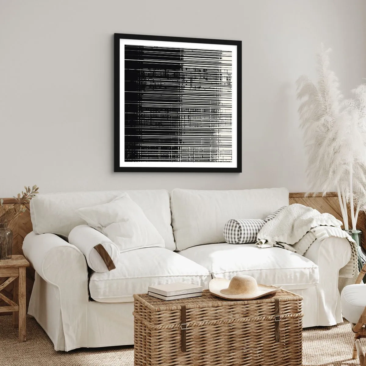 Poster in einem schwarzem Rahmen - Wellen und Vibrationen - 60x60 cm