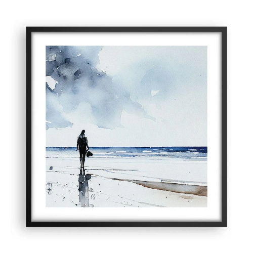 Poster in einem schwarzem Rahmen - Gespräch mit dem Meer - 50x50 cm