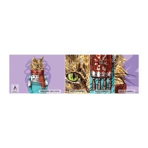 Fototapeten Muster Selbstklebend Deluxe Sticker - Die Katze nicht nur in Schuhen - Abstraktion, Katze, Wollpullover - 100x30 cm