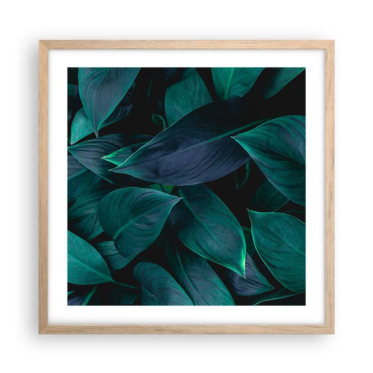 Poster in einem Rahmen aus heller Eiche - Grün in sich selbst - 50x50 cm