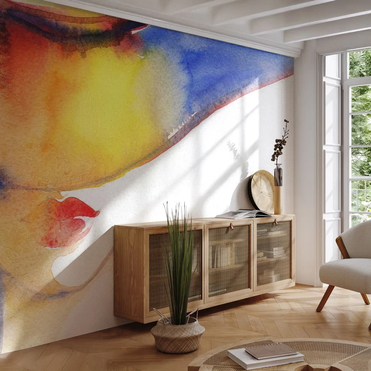 Fototapete Standard Eco - Bildnis einer Dame - Abstraktion, Frau, Hut - 300x210 cm