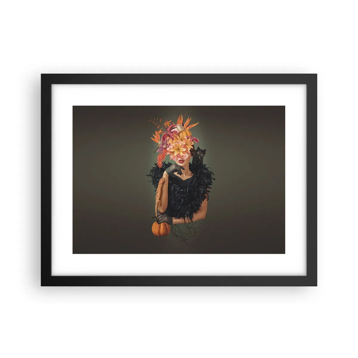 Poster in einem schwarzem Rahmen - Der Zauber einer Hexe - 40x30 cm