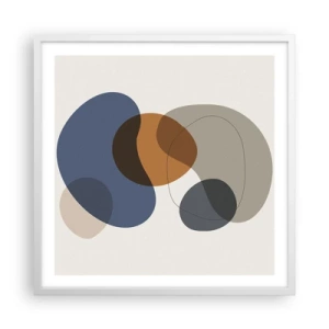 Poster in einem weißen Rahmen - Farbtropfen - 60x60 cm