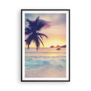 Poster in einem schwarzem Rahmen - Ein Abend in der Bucht - 61x91 cm
