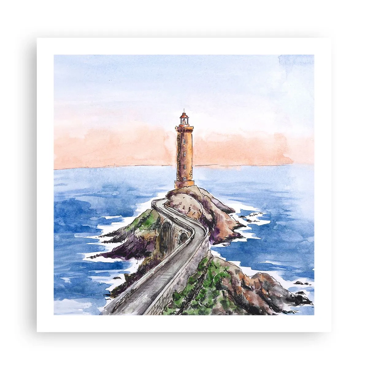 Poster - Dem Meer zugewandt - 60x60 cm