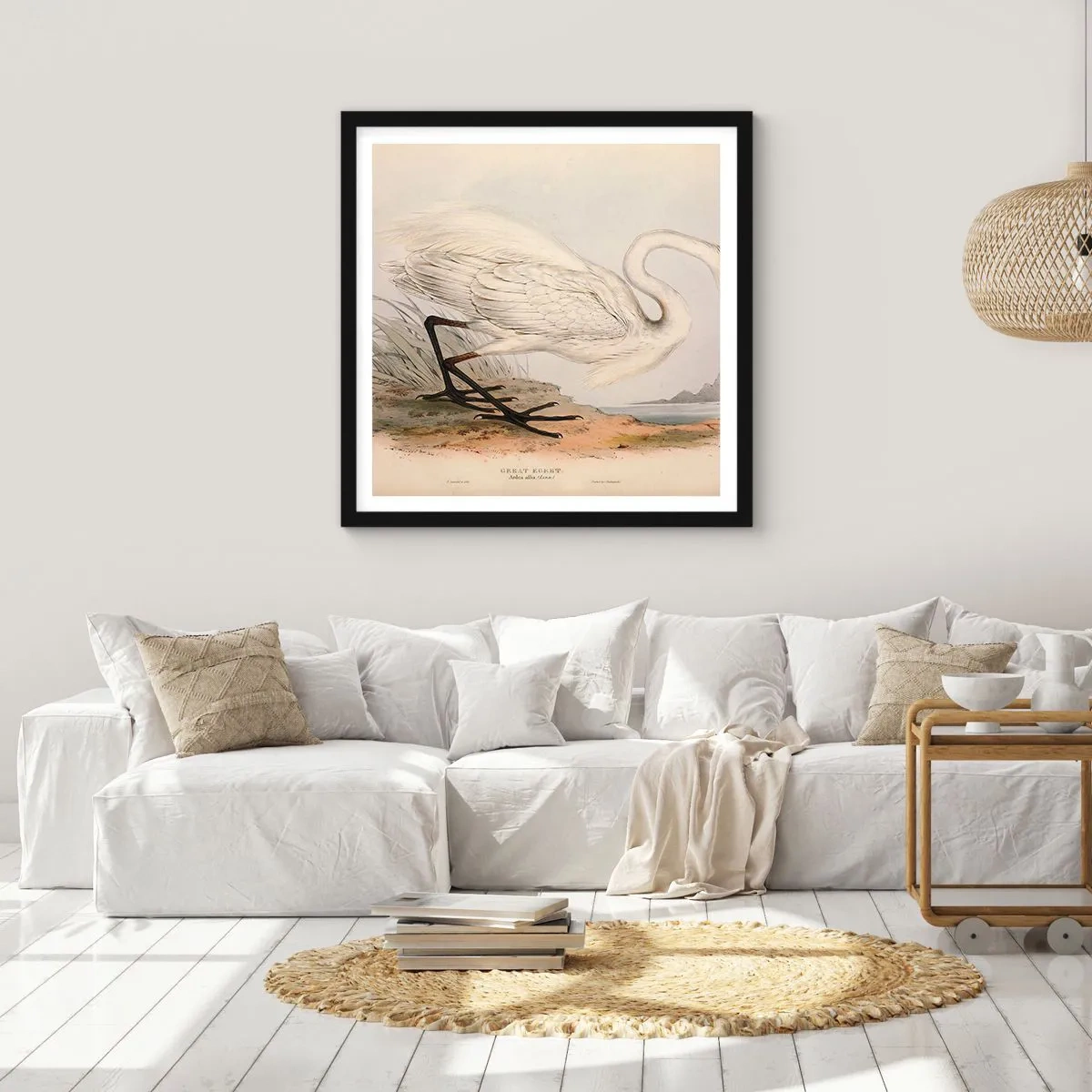 Poster in einem schwarzem Rahmen - Dame auf den Binsen - 50x50 cm