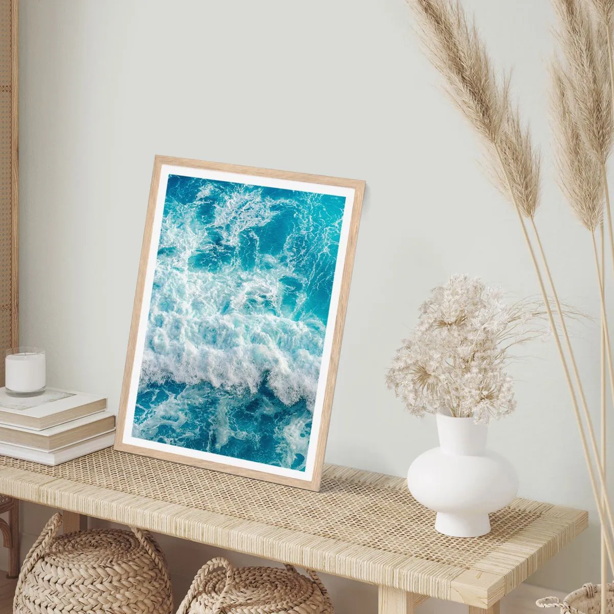 Poster in einem Rahmen aus heller Eiche - Freudig und springend - 70x100 cm