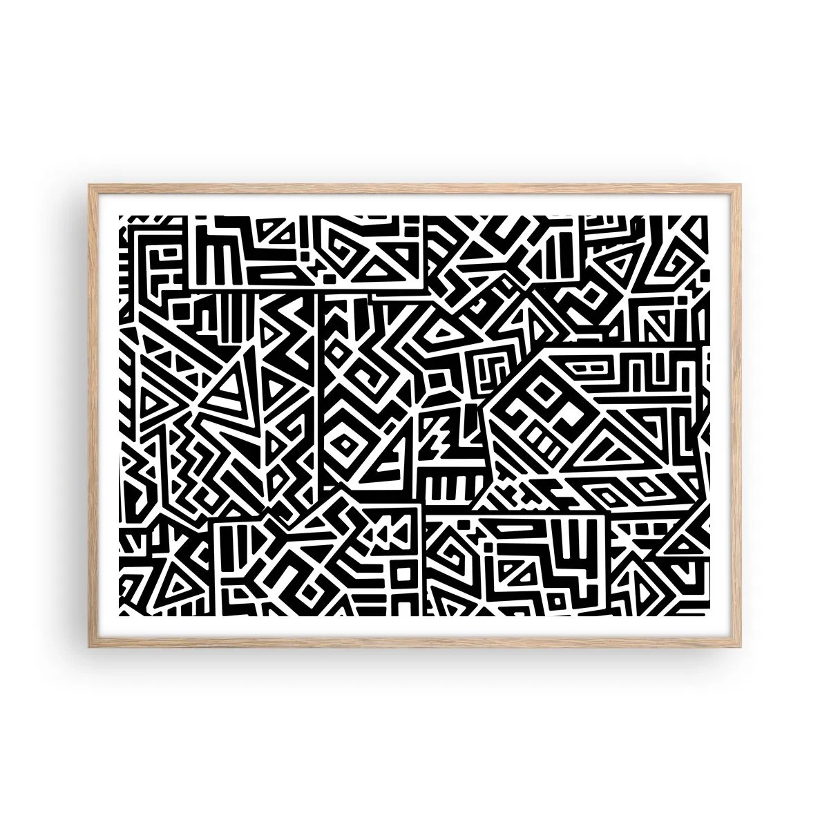 Poster in einem Rahmen aus heller Eiche - Präkolumbianische Komposition - 100x70 cm