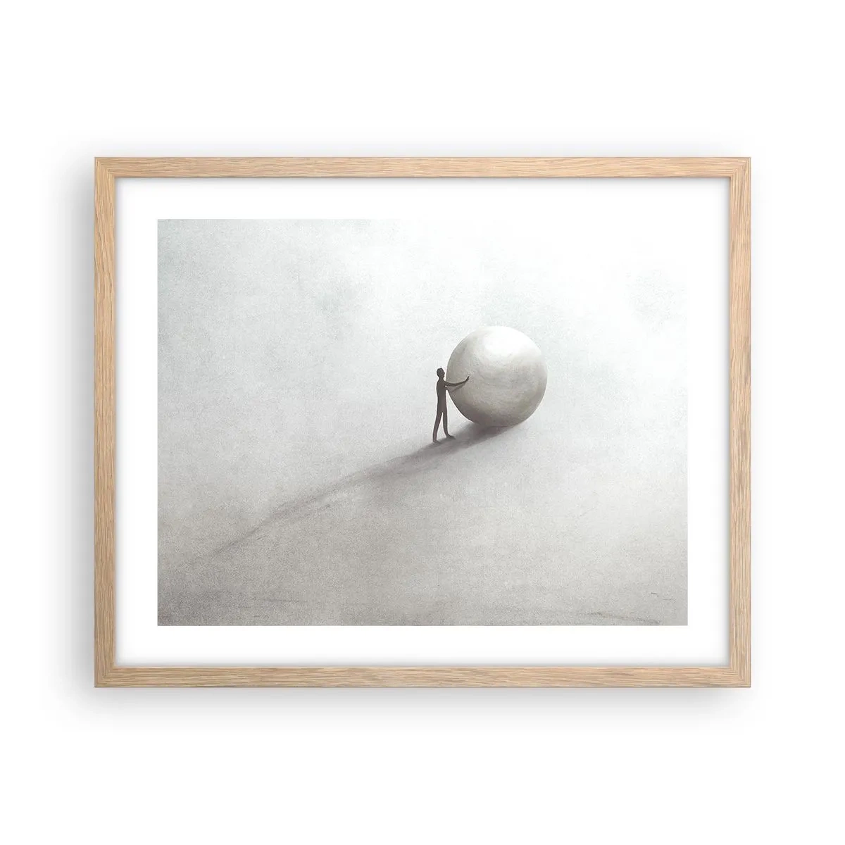 Poster in einem Rahmen aus heller Eiche - Das Spiel des Lebens - 50x40 cm