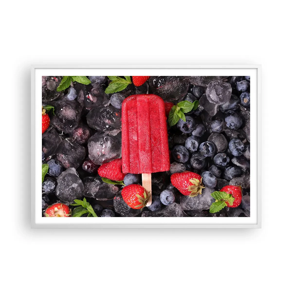 Poster in einem weißen Rahmen - So schmeckt der heiße Sommer - 100x70 cm