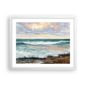 Poster in einem weißen Rahmen - Hier werden Sie Ihre Seele baumeln lassen - 50x40 cm