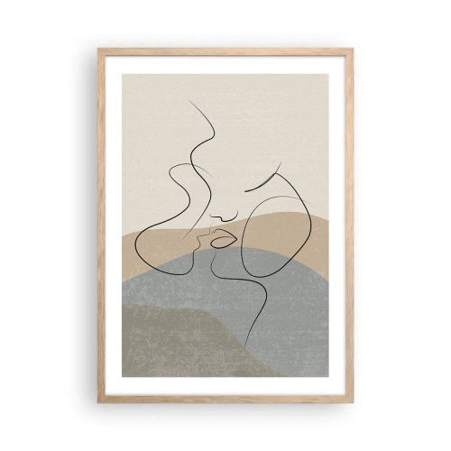 Poster in einem Rahmen aus heller Eiche - Wie ein Pinselstrich - 50x70 cm