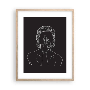 Poster in einem Rahmen aus heller Eiche - Schönheit erblüht in der Stille - 40x50 cm