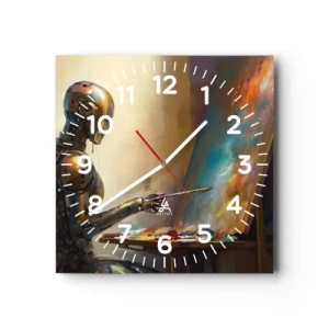 Wanduhr - Glasuhr - Die Kunst der Zukunft - 30x30 cm