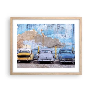 Poster in einem Rahmen aus heller Eiche - Treffen der Veteranen - 50x40 cm