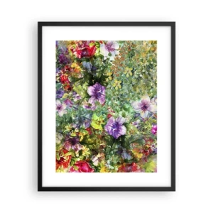 Poster in einem schwarzem Rahmen - In Blumen für das Verderben - 40x50 cm