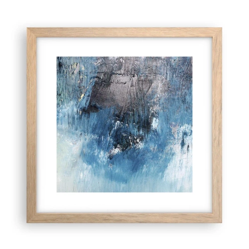 Poster in einem Rahmen aus heller Eiche - Rhapsodie in Blau - 30x30 cm