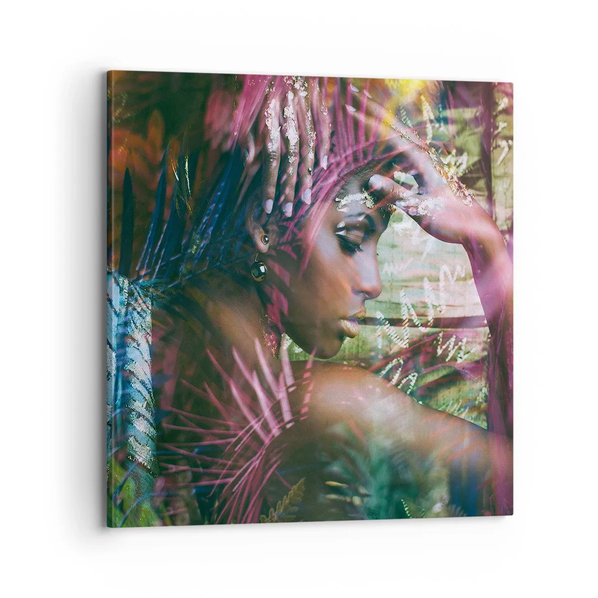 Bild auf Leinwand - Leinwandbild - Mutter Natur im Dschungel - 70x70 cm