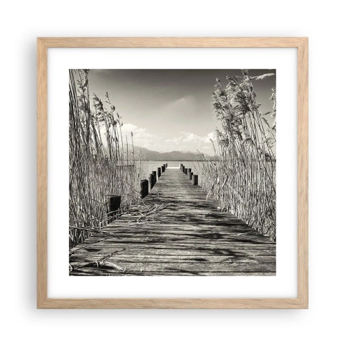 Poster in einem Rahmen aus heller Eiche - In der Stille des Grases - 40x40 cm