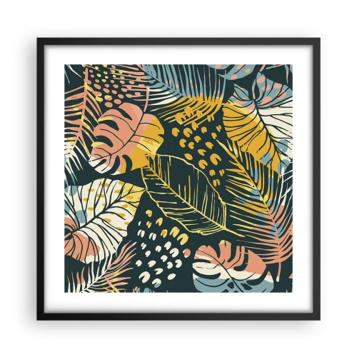 Poster in einem schwarzem Rahmen - Grüne Fantasie - 50x50 cm